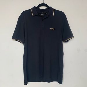 Hugo Boss Paul Curved Navy Blue/gold Polo